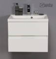 Umywalka biała LUCY-600C z białą szafką pod umywalkę Elegante