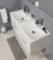 Umywalka biała podwójna 120cm LUCY-1200D z szafką pod umywalkę Elegante