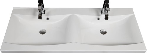 Umywalka dolomitowa LUCY-1200D podwójna biała