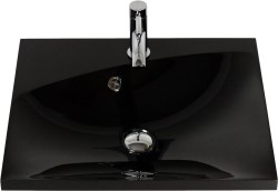 Umywalka dolomitowa Melinda 60x50 czarna [PRODUKT NIEDOSTĘPNY]