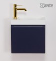 Szafka pod umywalkę do małej łazienki granatowa o szerokości 40cm Cler CLR-GN-U40/22 i umywalka dolomitowa ADA-400R/L biała.