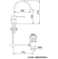 Bateria umywalkowa dwuotworowa Kohlman Axis QB205N - wymiary