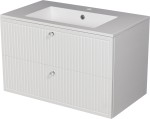 Szafka łazienkowa biała 81cm ARGENTO z umywalką