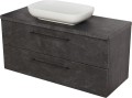 Szafka łazienkowa 120cm grafitowa Negra NEG-G-U120/48/2 i umywalka ceramiczna PREMIUM 60 biała.