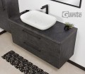 Szafka łazienkowa 120cm grafitowa Negra NEG-G-U120/48/2 i umywalka ceramiczna PREMIUM 60 biała.