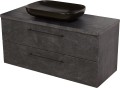 Szafka łazienkowa 120cm grafitowa Negra NEG-G-U120/48/2 i umywalka ceramiczna PREMIUM 60 czarna.