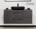 Szafka łazienkowa 120cm grafitowa Negra NEG-G-U120/48/2 i umywalka ceramiczna PREMIUM 60 czarna.