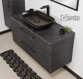Szafka łazienkowa 120cm grafitowa Negra NEG-G-U120/48/2 i umywalka ceramiczna PREMIUM 60 czarna.