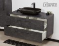 Szafka łazienkowa 120cm grafitowa Negra NEG-G-U120/48/2 i umywalka ceramiczna PREMIUM 60 czarna.