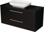 Szafka łazienkowa czarna 120cm NEGRA z umywalką białą [PRODUKT NIEDOSTĘPNY]