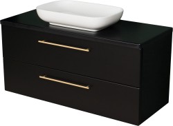 Szafka łazienkowa czarna 120cm NEGRA z umywalką białą [PRODUKT NIEDOSTĘPNY]