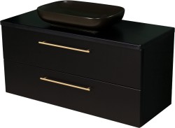 Szafka łazienkowa czarna 120cm NEGRA z umywalką czarną [PRODUKT NIEDOSTĘPNY]