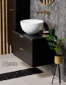 Szafka łazienkowa 80cm glamour czarna ze złotymi uchwytami Glow GLW-C-U80/48/2 i umywalka dolomitowa BRILO-420 biała.