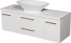 Szafka łazienkowa biała 120 cm BELLI GOLD z blatem i umywalką