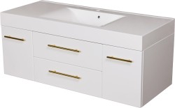 Szafka łazienkowa biała 120 cm BELLI GOLD z umywalką