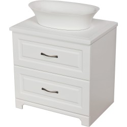 Szafka łazienkowa biała 70 cm FINEA z umywalką dolomitową