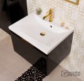 Umywalka biała LUCY-600C z czarną szafką pod umywalkę Diamond Gold