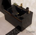 Umywalka czarna 80 cm LUCY-800C z szafką łazienkową Diamond Gold