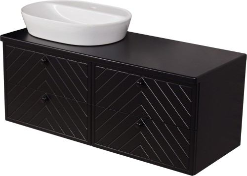 Szafka łazienkowa jodełka czarna 120cm KODI z umywalką