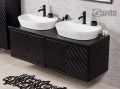 Dwie umywalki ceramiczne ELEGANCE-60 z szafką Gante Kodi.