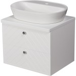 Szafka łazienkowa jodełka biała 60 cm KODI z umywalką