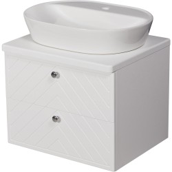 Szafka łazienkowa jodełka biała 60 cm KODI z umywalką