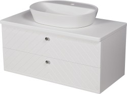 Szafka łazienkowa jodełka biała 100 cm KODI z umywalką