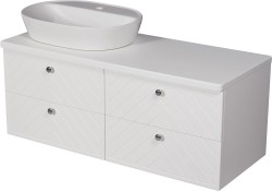 Szafka łazienkowa jodełka biała 120 cm KODI z umywalką