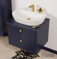 Szafka łazienkowa granatowa jodełka 60 cm KODI z umywalką