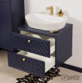 Szafka łazienkowa granatowa jodełka 60 cm KODI z umywalką