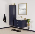 Szafka łazienkowa granatowa jodełka 80 cm KODI z umywalką