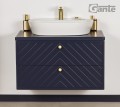 Szafka łazienkowa granatowa jodełka 80 cm KODI z umywalką
