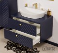 Szafka łazienkowa granatowa jodełka 80 cm KODI z umywalką