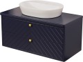 Szafka łazienkowa granatowa jodełka 100 cm KODI z umywalką
