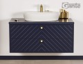 Szafka łazienkowa granatowa jodełka 100 cm KODI z umywalką