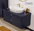 Szafka łazienkowa granatowa jodełka 100 cm KODI z umywalką