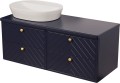 Szafka łazienkowa granatowa jodełka 120 cm KODI z umywalką
