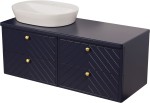 Szafka łazienkowa granatowa jodełka 120 cm KODI z umywalką