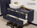 Szafka łazienkowa granatowa jodełka 120 cm KODI z umywalką