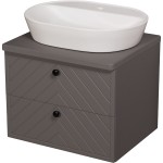 Szafka łazienkowa jodełka szara 60 cm KODI z umywalką