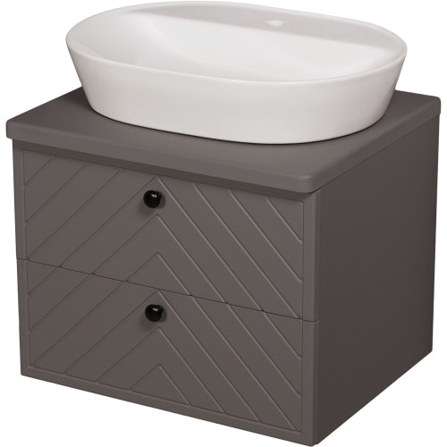 Szafka łazienkowa jodełka szara 60 cm KODI z umywalką