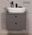 Szafka łazienkowa jodełka szara 60 cm KODI z umywalką