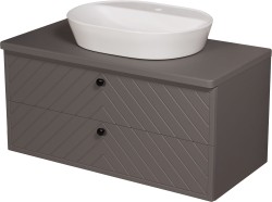 Szafka łazienkowa jodełka szara 100 cm KODI z umywalką