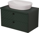 Szafka łazienkowa zielona jodełka 80 cm KODI z umywalką