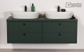 Szafka łazienkowa zielona jodełka 140 cm KODI z dwiema umywalkami