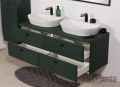 Szafka łazienkowa zielona jodełka 140 cm KODI z dwiema umywalkami