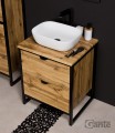 Biała umywalka ceramiczna PREMIUM 46 na szafce loftowej New York 60 cm