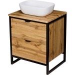 Szafka pod umywalkę loft 60 cm NEW YORK z umywalką białą