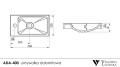 Umywalka biała ADA-400 - rysunek techniczny, wymiary