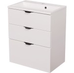 Szafka łazienkowa biała 60cm VICTA z umywalką